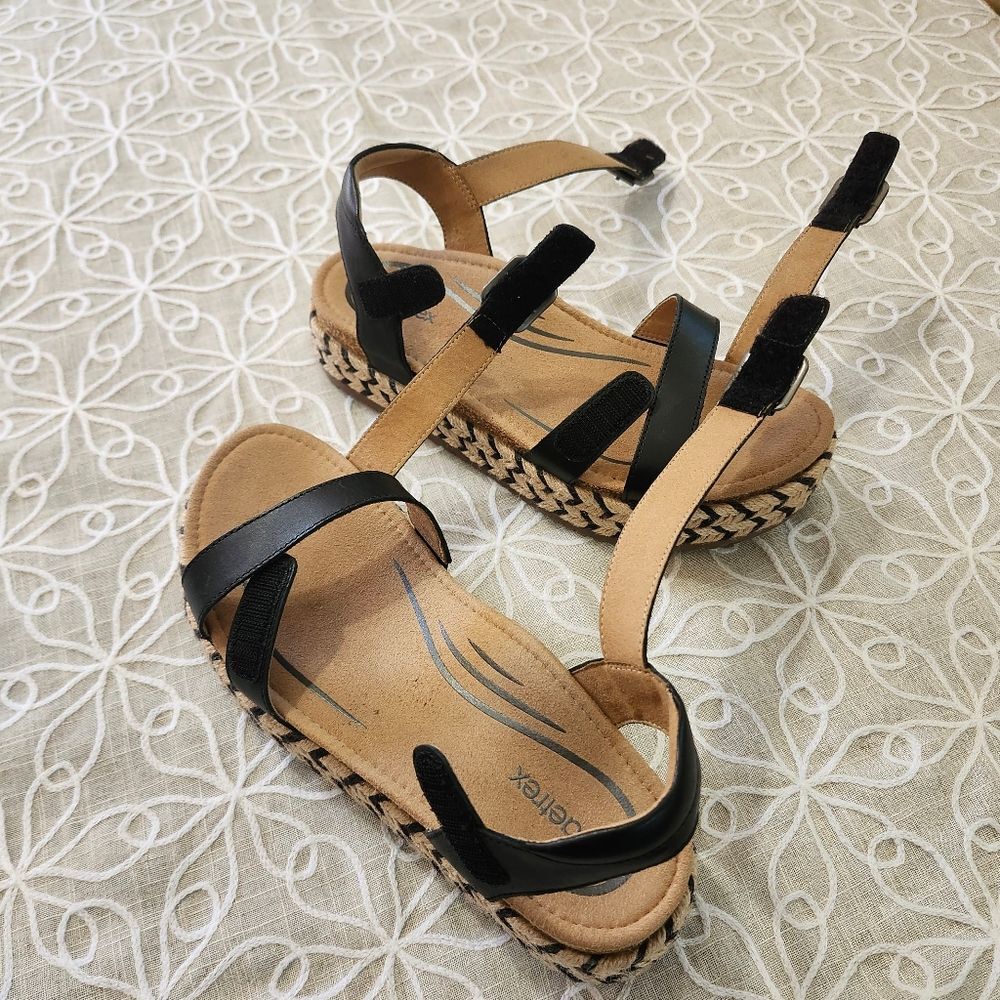 Aetrex Women's Paula Espadrilles Platform Sandals Orthopedic Wedges - Picture 10 of 16